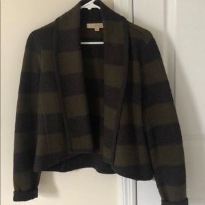 Loft Olive and Gray Merino Wool Blazer